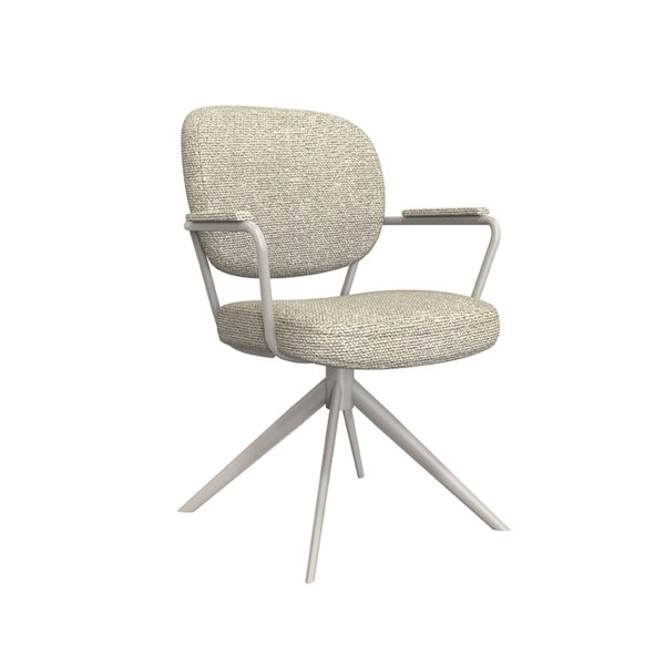 LABEL51 Eetkamerstoel Basel - Naturel - Boucle - Taupe Frame - Afbeelding 4
