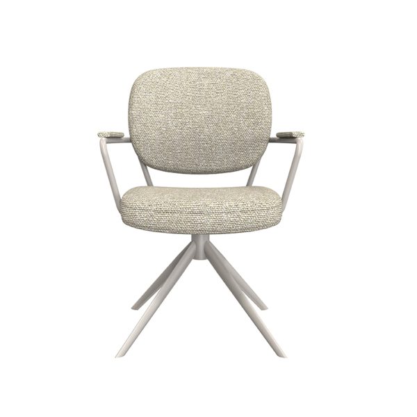 LABEL51 Eetkamerstoel Basel - Naturel - Boucle - Taupe Frame - Afbeelding 5