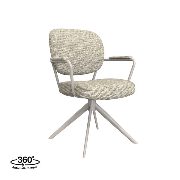 LABEL51 Eetkamerstoel Basel - Naturel - Boucle - Taupe Frame - Afbeelding 3