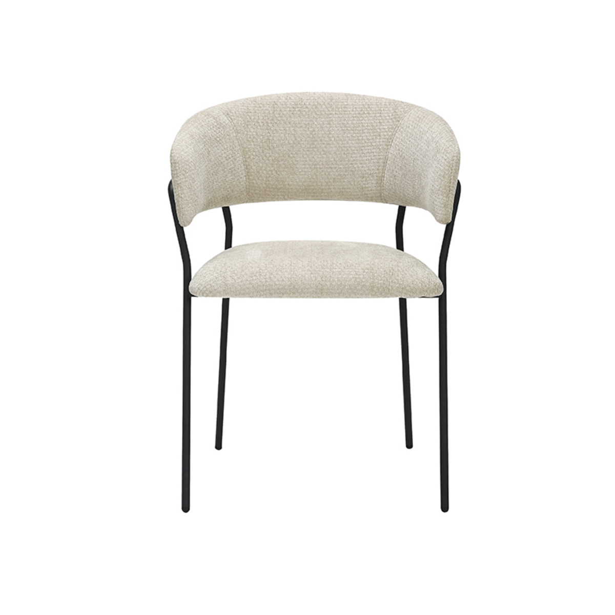 LABEL51 Eetkamerstoel Luuk - Naturel - Elite - Black Frame - Afbeelding 2
