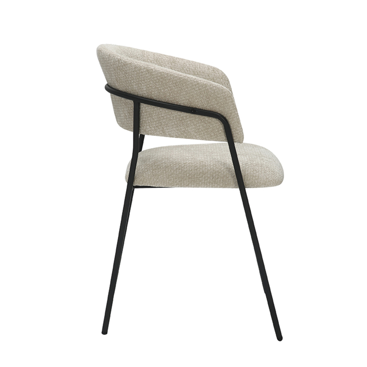 LABEL51 Eetkamerstoel Luuk - Naturel - Elite - Black Frame - Afbeelding 3