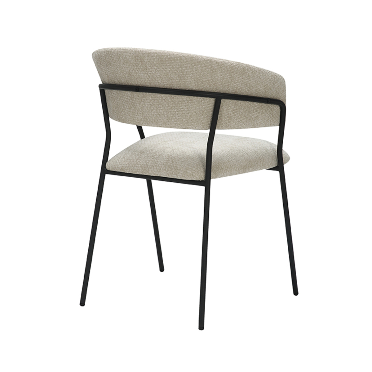 LABEL51 Eetkamerstoel Luuk - Naturel - Elite - Black Frame - Afbeelding 4