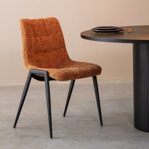 LABEL51 Eetkamerstoel Noor - Cognac - Elite - Black Frame