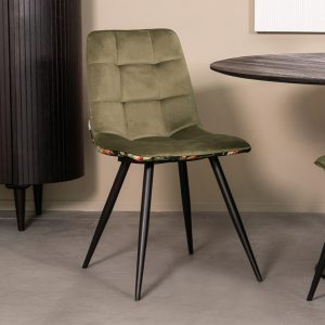 LABEL51 Eetkamerstoel Bistro - Multicolor - Fluweel - Black Frame