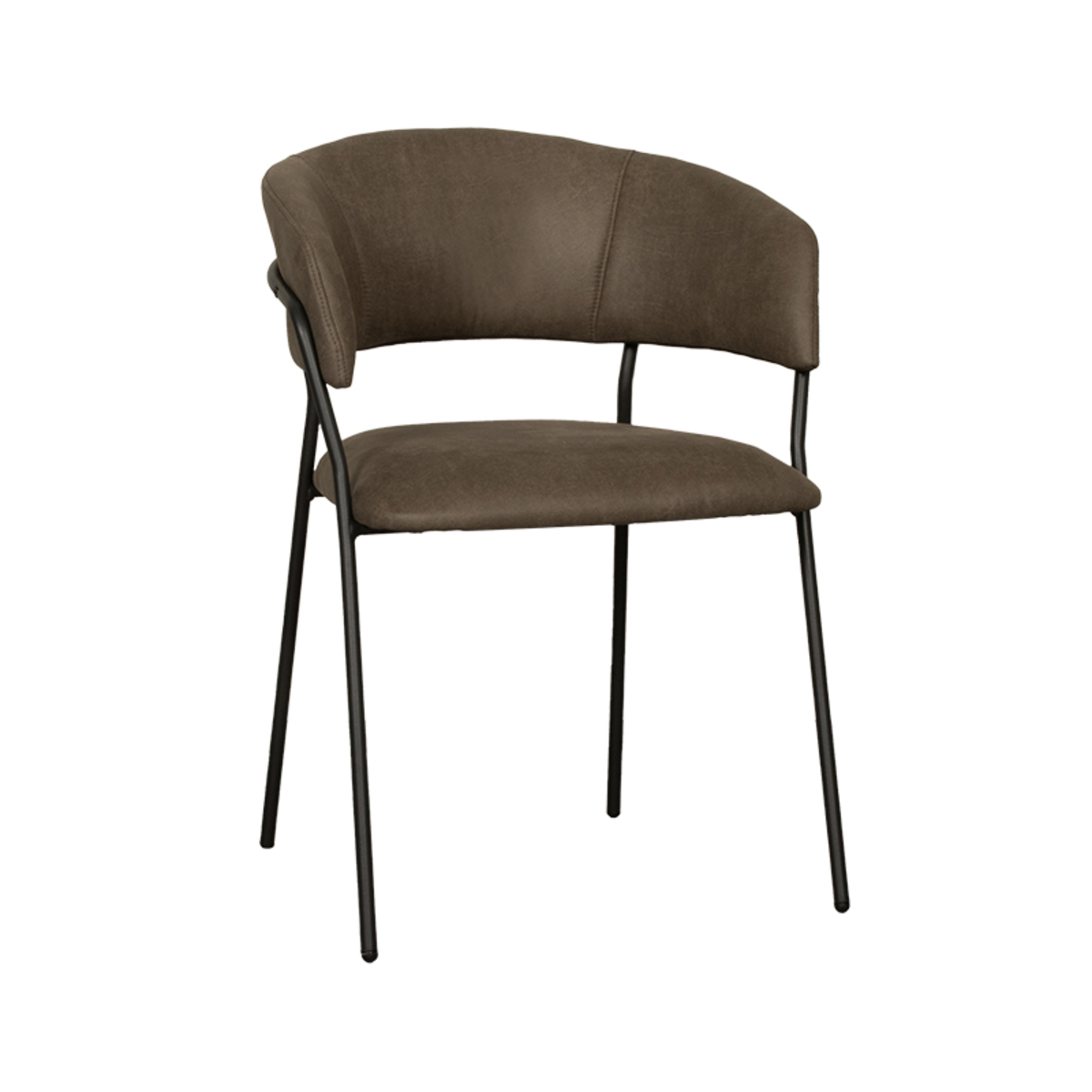 LABEL51 Eetkamerstoel Luuk - Moss - Micro Suede - Black Frame - Afbeelding 2