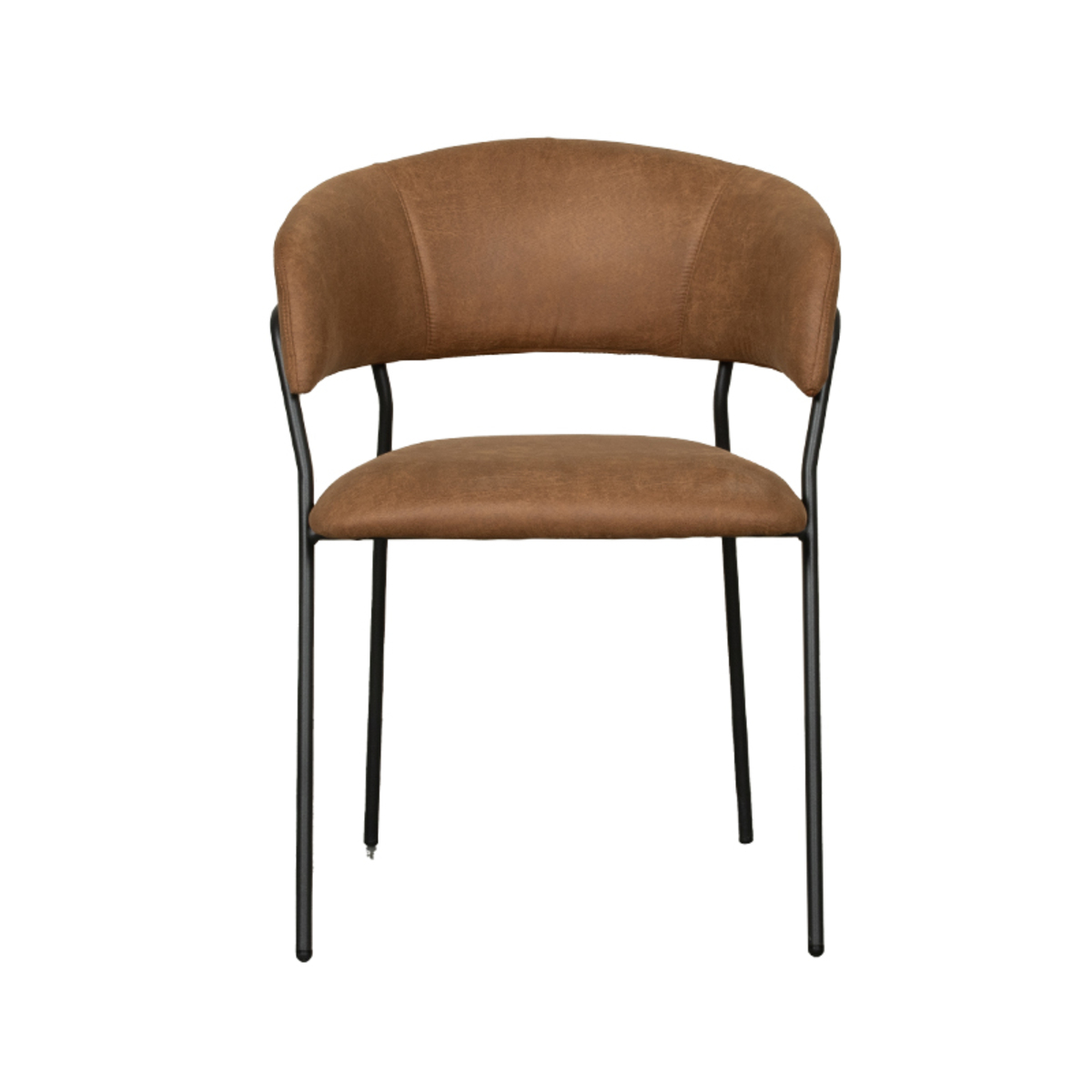 LABEL51 Eetkamerstoel Luuk - Cognac - Micro Suede - Black Frame - Afbeelding 4