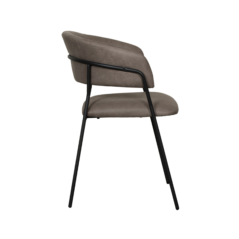 LABEL51 Eetkamerstoel Luuk - Taupe - Micro Suede - Black Frame - Afbeelding 5