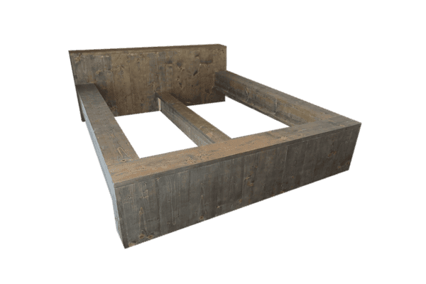 Houten bed.