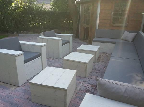 Steigerhouten loungestoel.