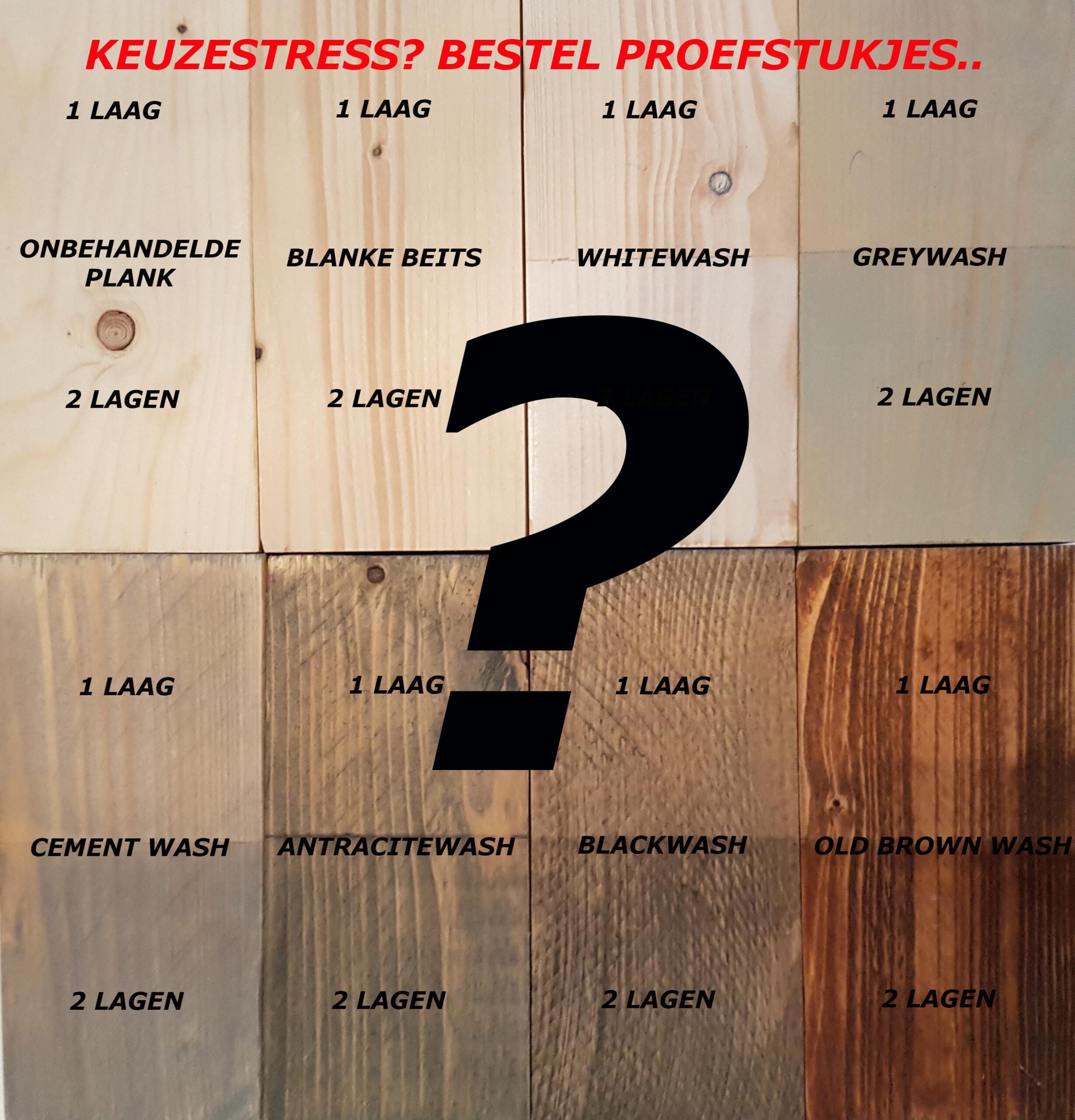 Proefstukjes beitskleuren