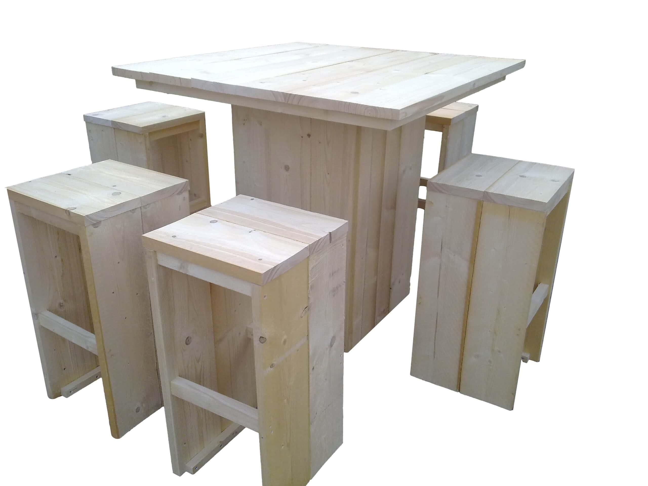 Steigerhouten barkruk.