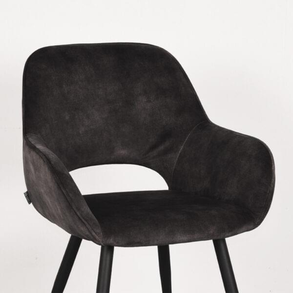 LABEL51 Eetkamerstoel Fer - Antraciet - Velours - Afbeelding 5