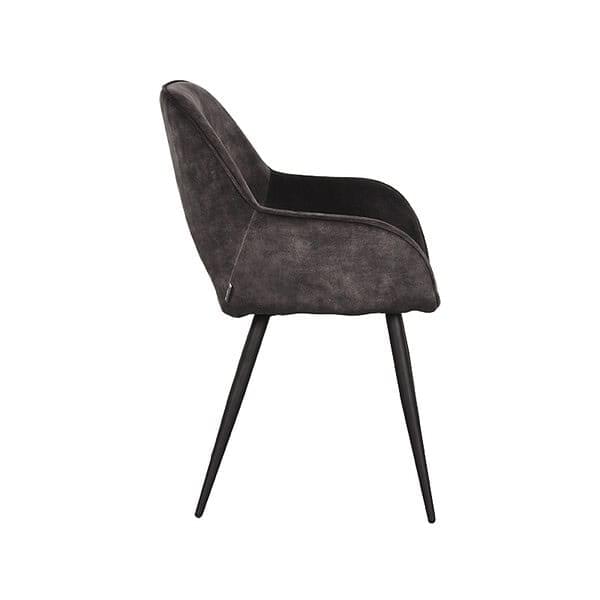 LABEL51 Eetkamerstoel Fer - Antraciet - Velours - Afbeelding 3