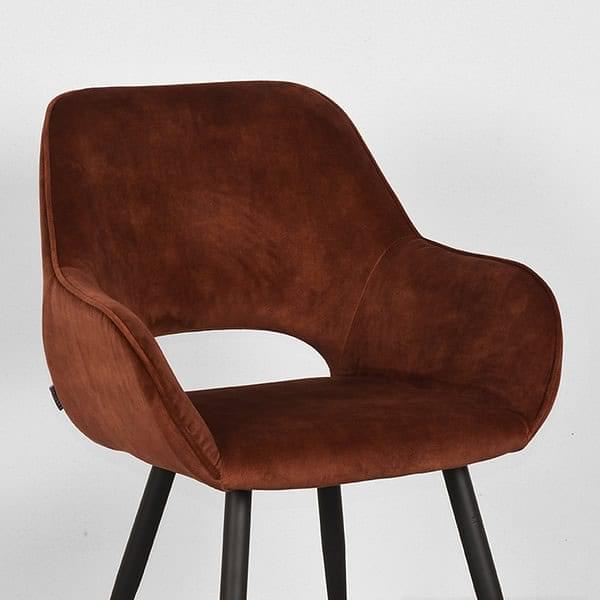LABEL51 Eetkamerstoel Fer - Rust - Velours - Afbeelding 5