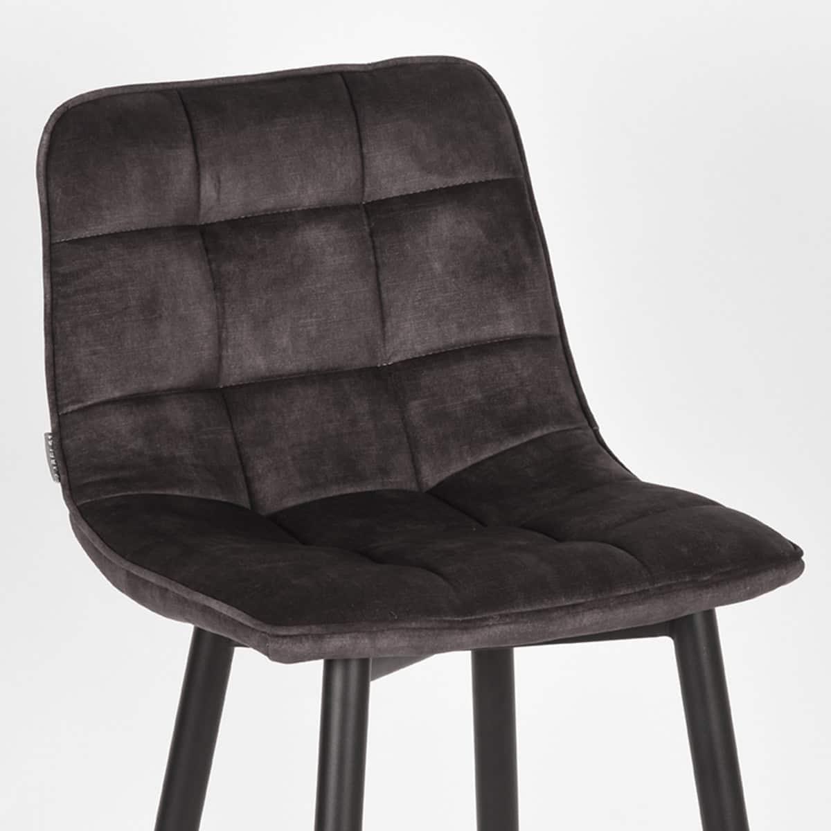 LABEL51 Barkruk Jelt 45x48x107 cm - Antraciet - Velours - Afbeelding 6