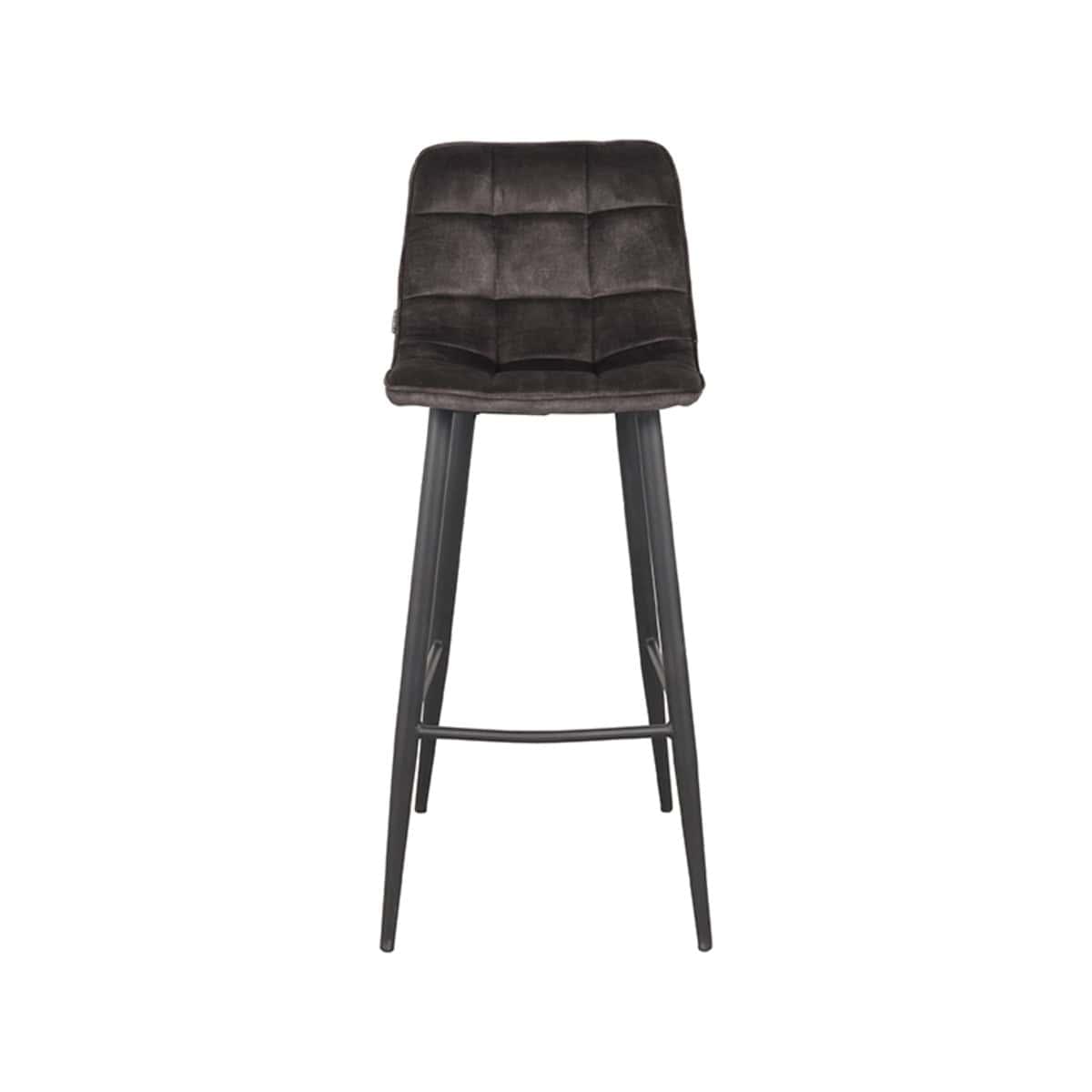 LABEL51 Barkruk Jelt 45x48x107 cm - Antraciet - Velours - Afbeelding 3