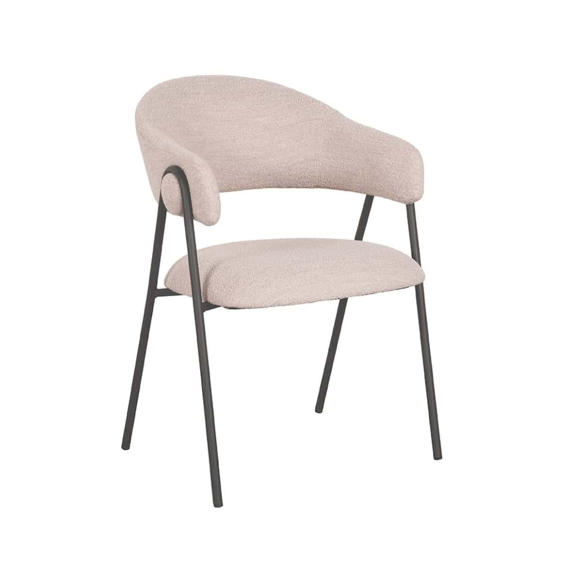 LABEL51 Eetkamerstoel Lowen 58x60x84 cm - Naturel - Boucle