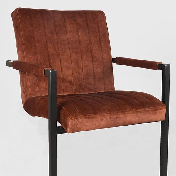LABEL51 Eetkamerstoel Milo - Rust - Velours - Afbeelding 5