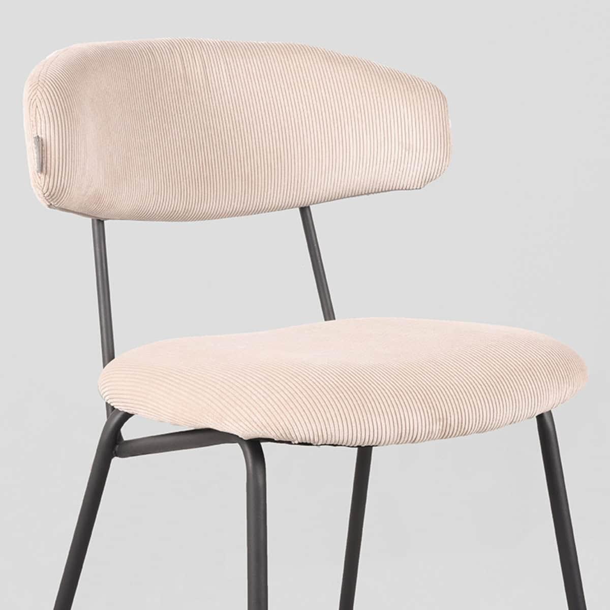 LABEL51 Eetkamerstoel Zack - Naturel - Ribcord - Afbeelding 5