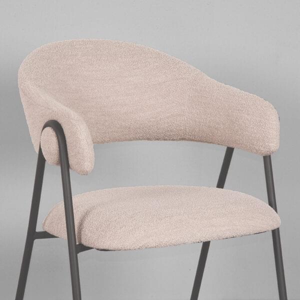 LABEL51 Eetkamerstoel Lowen 58x60x84 cm - Naturel - Boucle - Afbeelding 5