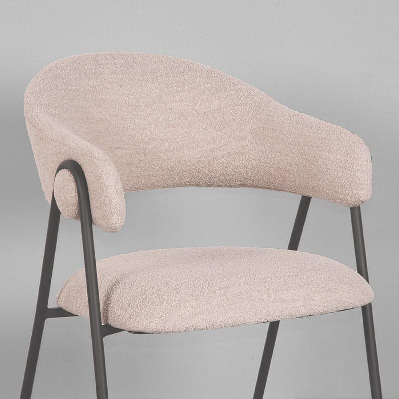 LABEL51 Eetkamerstoel Lowen 58x60x84 cm - Naturel - Boucle - Afbeelding 5