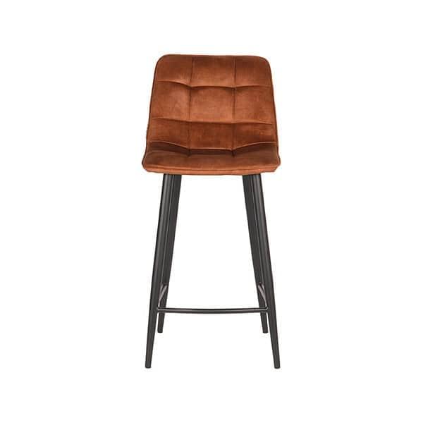 LABEL51 Barkruk Jelt 45x48x94 cm - Oker - Velours - Afbeelding 5
