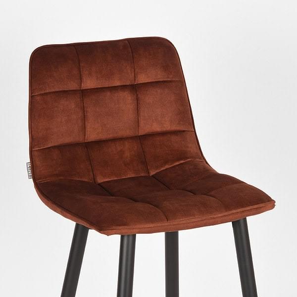 LABEL51 Barkruk Jelt 45x48x94 cm - Rust - Velours - Afbeelding 6