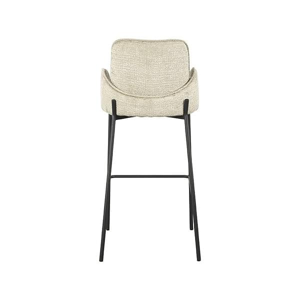 LABEL51 Barkruk Joni - Beige - Fluweel - Zithoogte 78 cm - Afbeelding 5