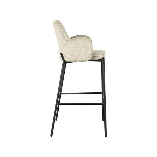 LABEL51 Barkruk Joni - Beige - Fluweel - Zithoogte 78 cm - Afbeelding 4