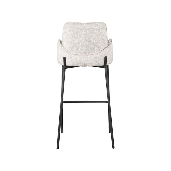LABEL51 Barkruk Joni - Creme - Fluweel - Zithoogte 78 cm - Afbeelding 5