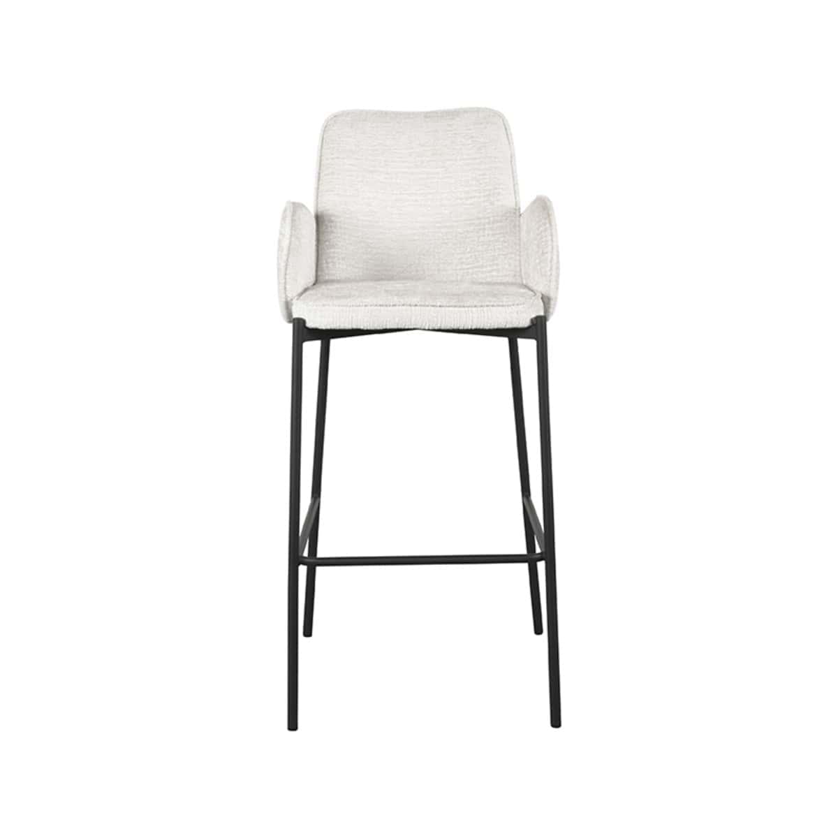 LABEL51 Barkruk Joni - Creme - Fluweel - Zithoogte 78 cm - Afbeelding 4