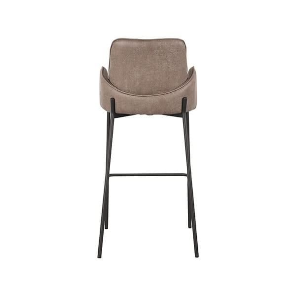 LABEL51 Barkruk Joni - Taupe - Micro Suede - Zithoogte 78 cm - Afbeelding 5