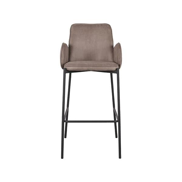 LABEL51 Barkruk Joni - Taupe - Micro Suede - Zithoogte 78 cm - Afbeelding 3