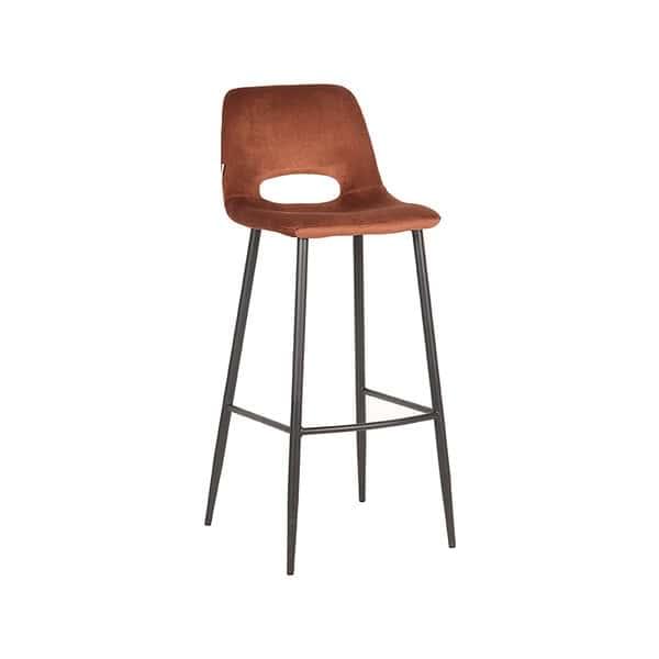LABEL51 Barkruk Josh - Rust - Fluweel - Afbeelding 2