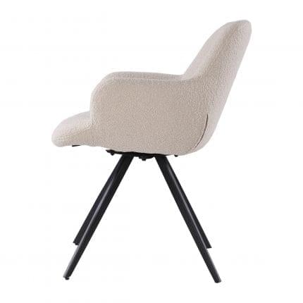 Eetkamerstoel Doreen - Beige - Boucle - Draaibaar