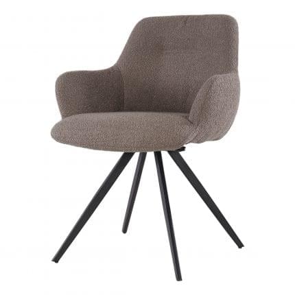 Eetkamerstoel Doreen - Bruin - Boucle - Draaibaar