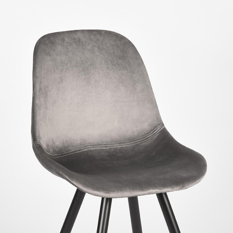 LABEL51 Eetkamerstoel Capri - Grijs - Fluweel - Afbeelding 5