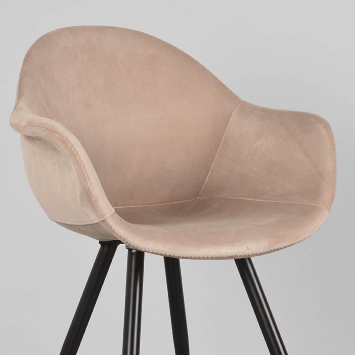 LABEL51 Eetkamerstoel Forli - Zand - Fluweel - Afbeelding 5