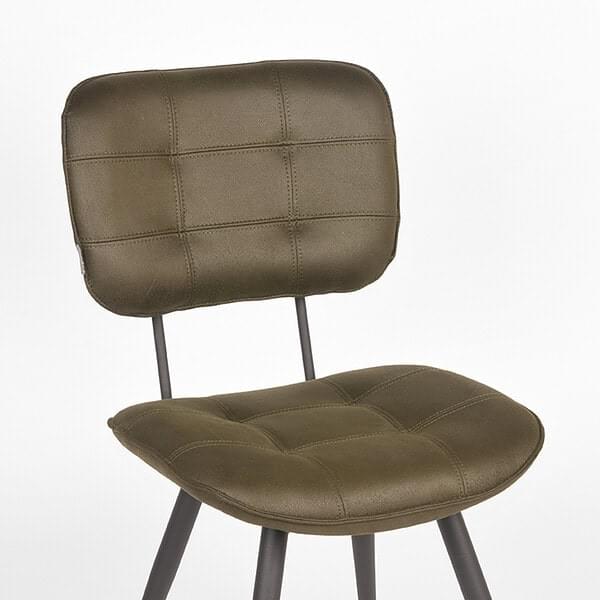 LABEL51 Eetkamerstoel Gus - Army green - Microfiber - Afbeelding 5