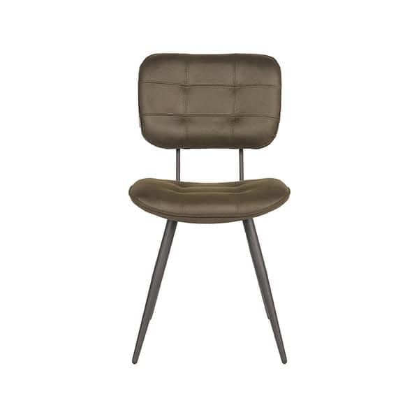LABEL51 Eetkamerstoel Gus - Army green - Microfiber - Afbeelding 2