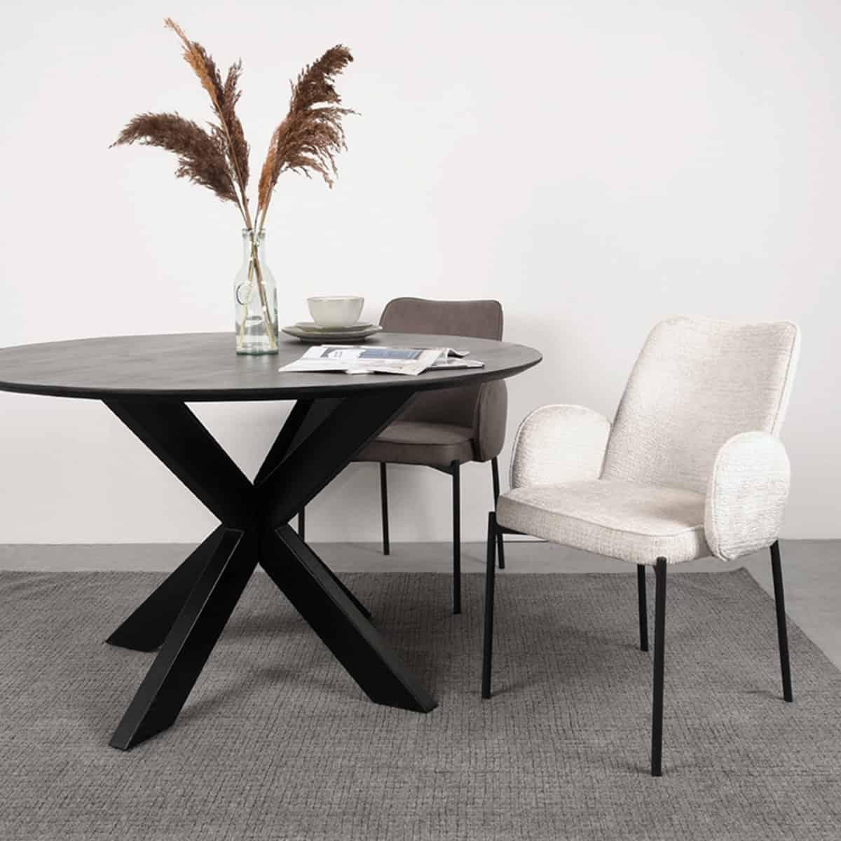 LABEL51 Eetkamerstoel Joni - Crème - Fluweel - Afbeelding 6