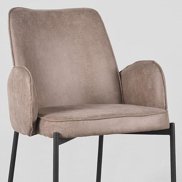 LABEL51 Eetkamerstoel Joni - Taupe - Micro Suede - Afbeelding 5
