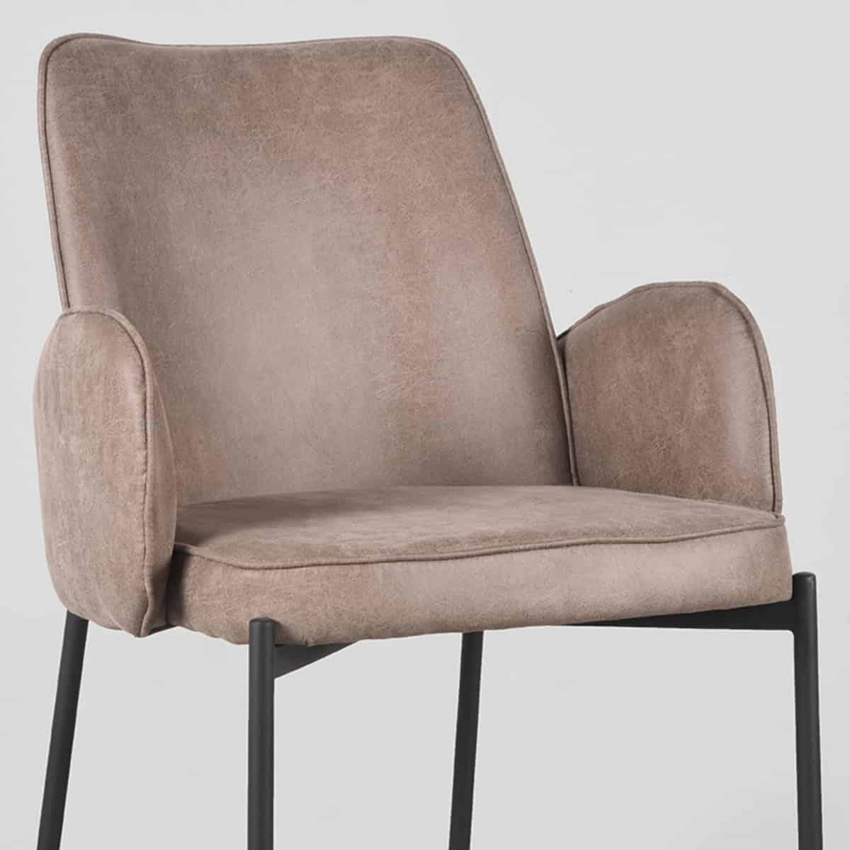 LABEL51 Eetkamerstoel Joni - Taupe - Micro Suede - Afbeelding 5