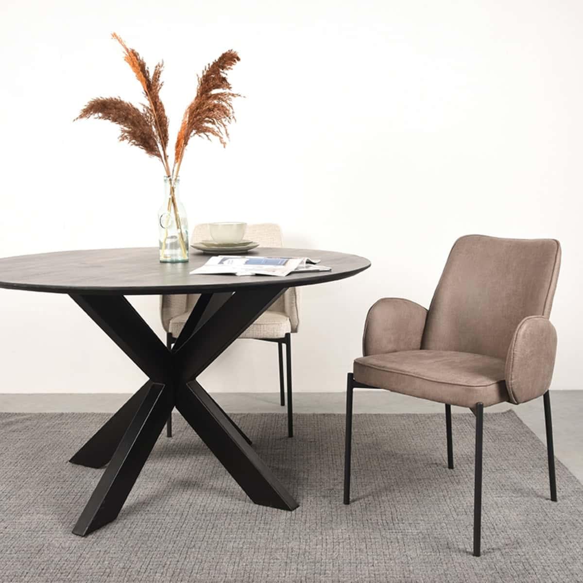 LABEL51 Eetkamerstoel Joni - Taupe - Micro Suede - Afbeelding 6