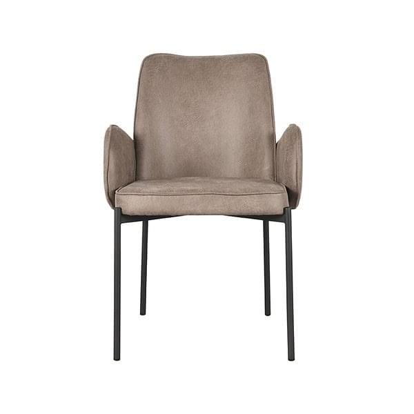 LABEL51 Eetkamerstoel Joni - Taupe - Micro Suede - Afbeelding 2