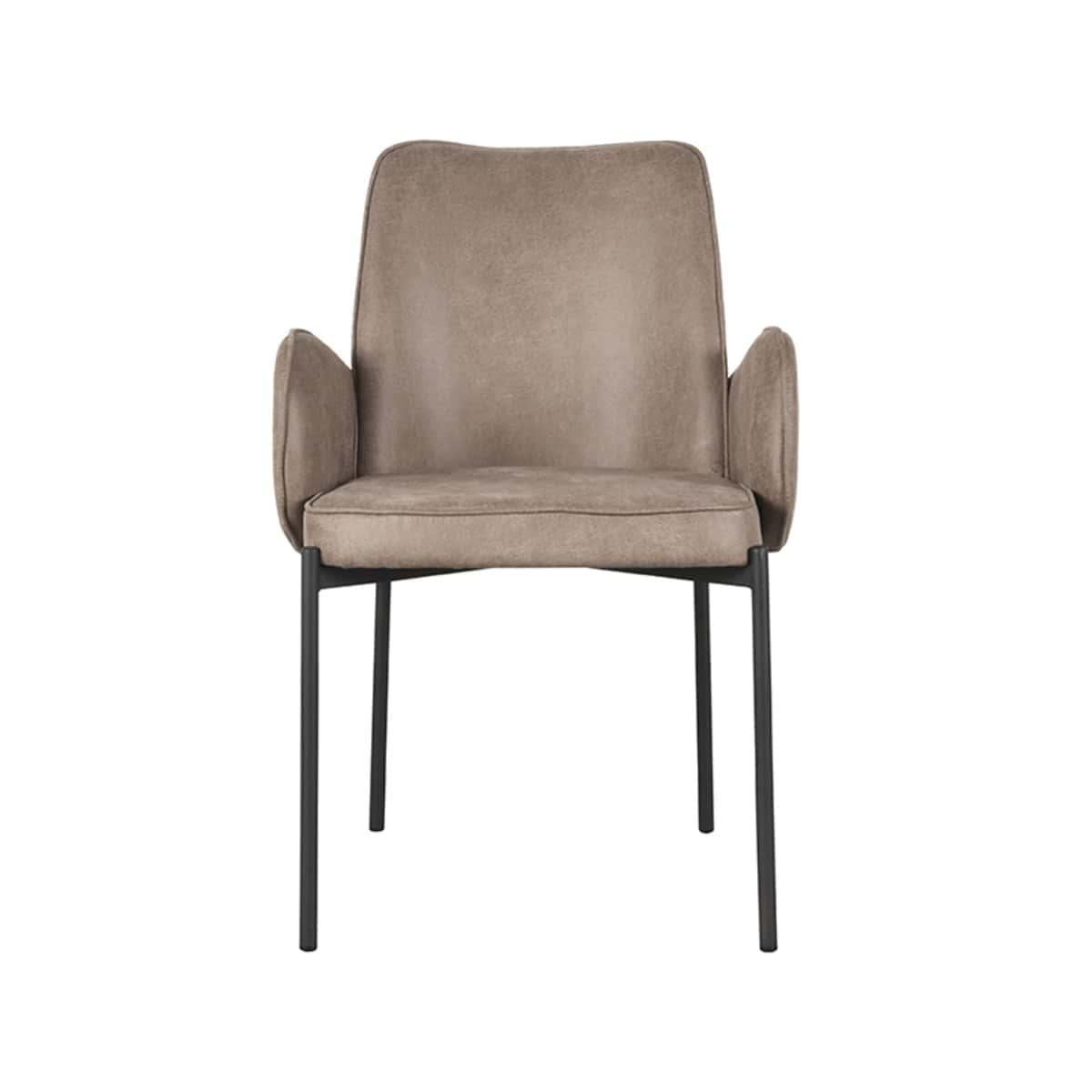 LABEL51 Eetkamerstoel Joni - Taupe - Micro Suede - Afbeelding 2