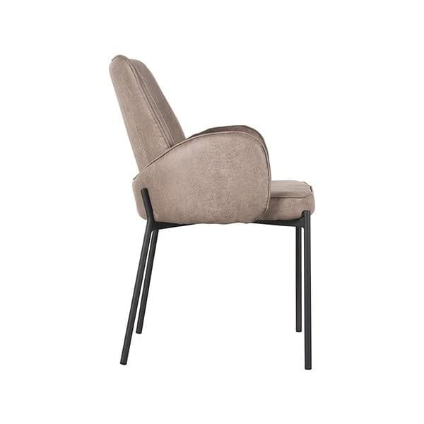 LABEL51 Eetkamerstoel Joni - Taupe - Micro Suede - Afbeelding 3