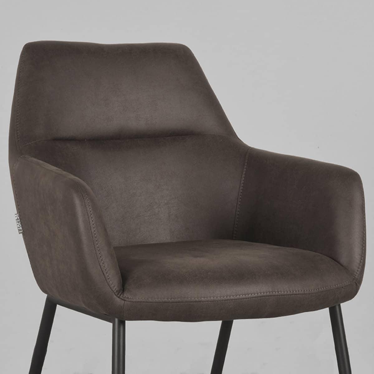 LABEL51 Eetkamerstoel Lenny - Antraciet - Micro Suede - Afbeelding 5