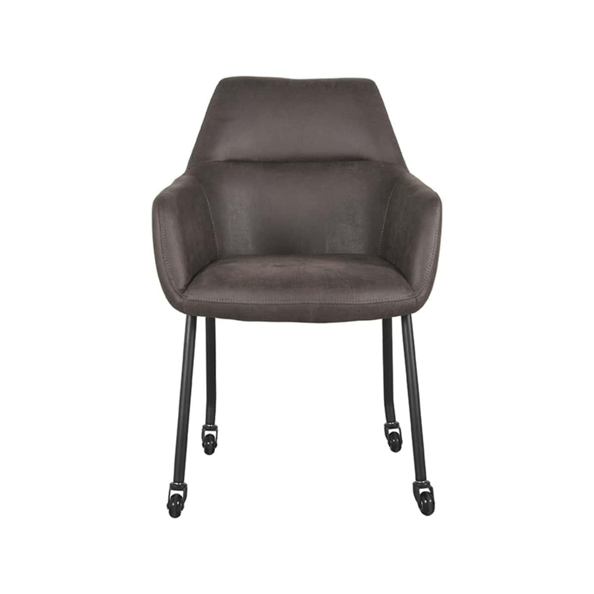 LABEL51 Eetkamerstoel Lenny - Antraciet - Micro Suede - Afbeelding 2