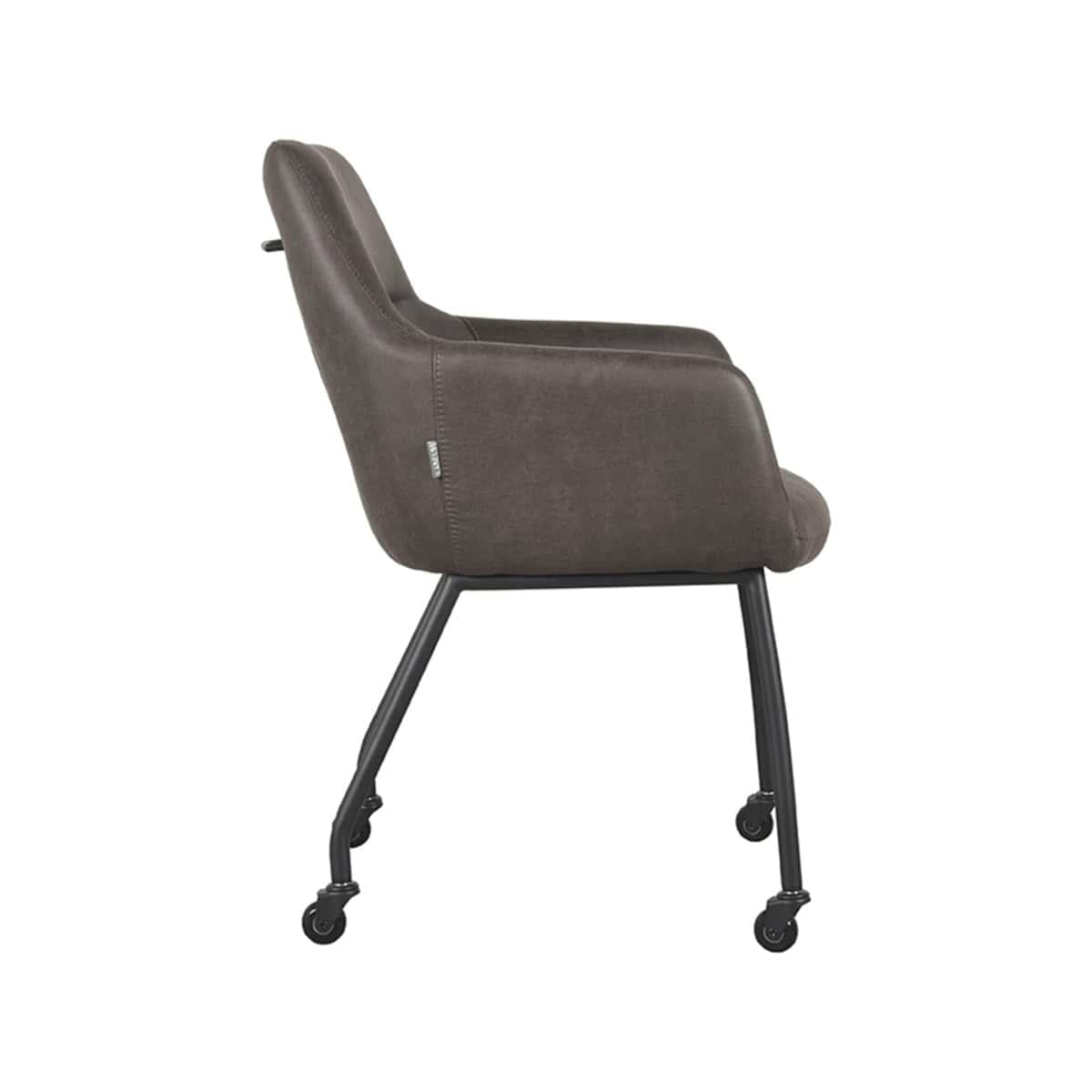 LABEL51 Eetkamerstoel Lenny - Antraciet - Micro Suede - Afbeelding 3